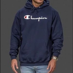 Unisex kids navy blue Champion hoodie